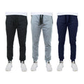 3-Pack: Men's Slim Fitting French Terry Jogger Lounge Pants with Zipper Pockets by DailySale