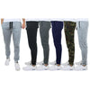 3-Pack: Men's Slim Fitting French Terry Jogger Lounge Pants with Zipper Pockets