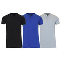 3-Pack Men's Slim Fitting Short Sleeve Henley Slub Tee by DailySale