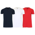 3-Pack Men's Slim Fitting Short Sleeve Henley Slub Tee by DailySale