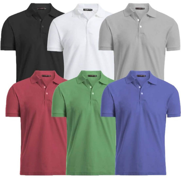 3-Pack: Men's Solid Short-Sleeve Polo Shirt by DailySale