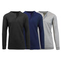 3-Pack: Men's Waffle-Knit Thermal Henley Tees by DailySale