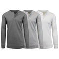 3-Pack: Men's Waffle-Knit Thermal Henley Tees by DailySale