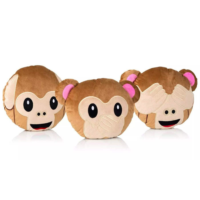 3-Pack: Monkey Emoji Pillows by DailySale