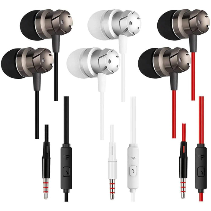 3-Pack: Noise Isolating Tangle Free In-Ear Headphones with Microphone by DailySale