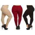 3-Pack: Plus Size Women's Casual Ultra-Soft Workout Yoga Leggings by DailySale
