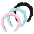 3-Pack: Puffy Terry Towel Cloth Fabric Sponge Face Wash Head Band by DailySale