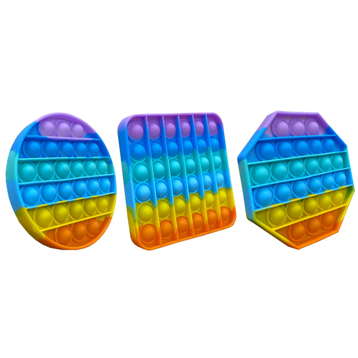 3-Pack: Rainbow Bubble Popper Anti-Stress Fidget Toy by DailySale