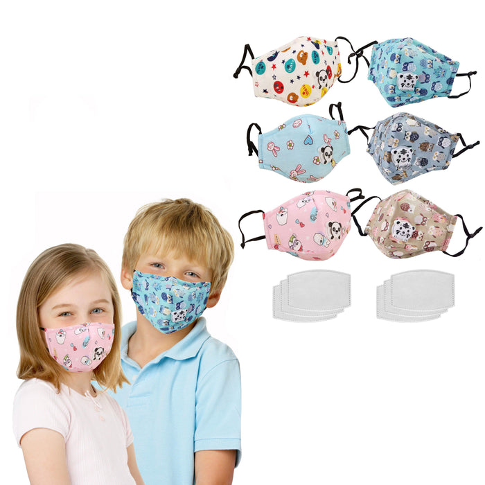 3-Pack: Reusable Kids Face Mask with 6 Filters and Adjustable Earloop by DailySale