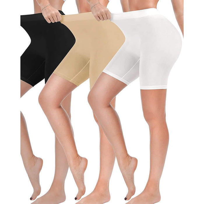 3-Pack: Slip Shorts for Women Under Dress, Comfortable Smooth Yoga Shorts by DailySale