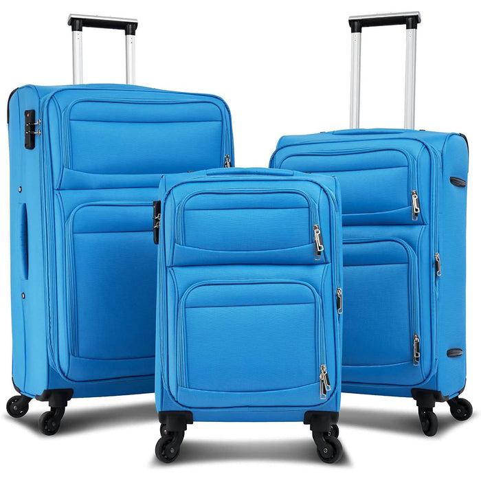 3-Pack: Softside Travel Luggage Set with TSA Lock by DailySale