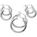 3-Pack: Sterling Silver Hoop Earrings by DailySale