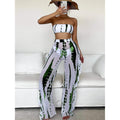 3-Pack: Tie Dye Bandeau Bikini Swimsuit & Cover Up Pants by DailySale