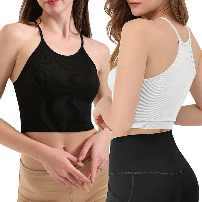 3-Pack: Women Crop Basic Tank Top Ribbed Knit Sleeveless by DailySale