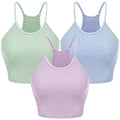 3-Pack: Women Crop Basic Tank Top Ribbed Knit Sleeveless by DailySale