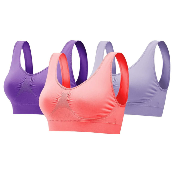 3-Pack: Women Seamless Wire-free Bra for Fitness Workout by DailySale