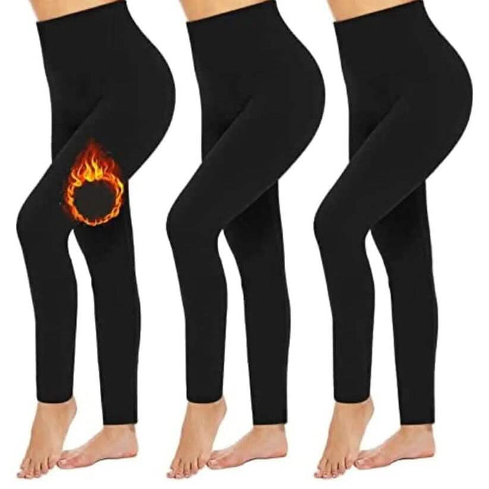 3-Pack: Women’s Fleece Lined Leggings High Waist Soft Stretchy Warm Leggings by DailySale