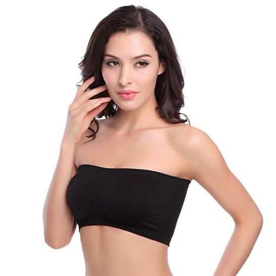 3-Pack: Women's Seamless Strapless Bandeau Crop Tube Top Bra Padded Bralettes by DailySale