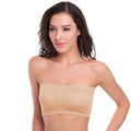 3-Pack: Women's Seamless Strapless Bandeau Crop Tube Top Bra Padded Bralettes by DailySale