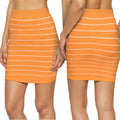 3-Pack: Women's Striped Seamless Microfiber Slim Nylon Pull-On Closure Mini Skirts by DailySale