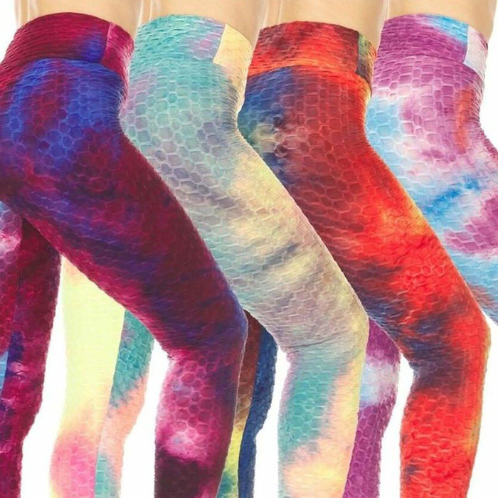 3-Pack: Women's Tie Dye Ruched High-Waist Leggings by DailySale