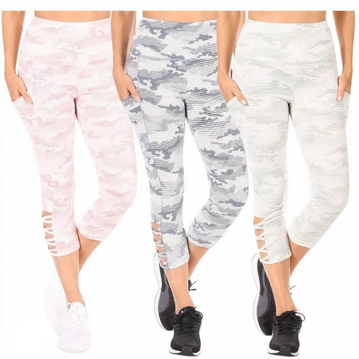 3-Pack: Women's Tummy Control Capri Leggings With Pockets by DailySale