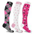 3-Pair: Breast Cancer Awareness Knee High Compression Socks by DailySale