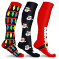 3-Pair: Holiday Knee-High Compression Socks by DailySale