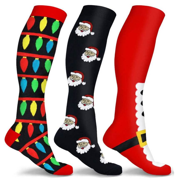 3-Pair: Holiday Knee-High Compression Socks by DailySale