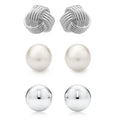 3-Pair Set: Sterling Silver Trio Stud Earring Set by DailySale
