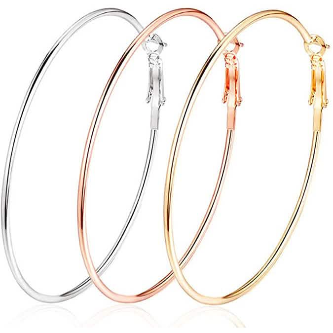 3-Pairs: Big Hoop Earrings by DailySale