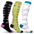 3-Pairs: DCF Unisex Fun and Patterned Knee-High Compression Socks by DailySale