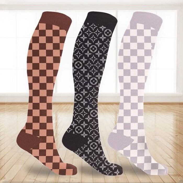 3-Pairs: Designer Inspired Knee High Compression Socks by DailySale
