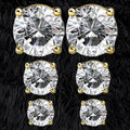 3-Pairs: Elements of Love Crystal Stud Earrings by DailySale