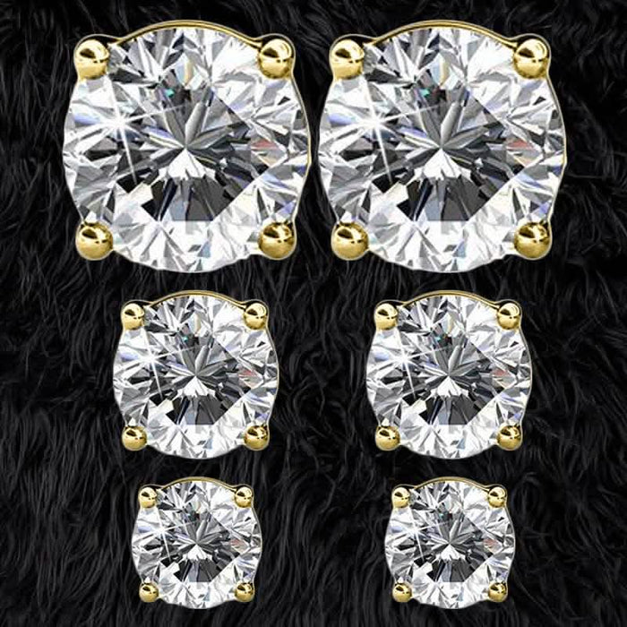 3-Pairs: Elements of Love Crystal Stud Earrings by DailySale