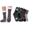 3-Pairs: Men's Assorted Soft Fluffy Sherpa Slipper Socks by DailySale