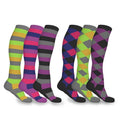 3-Pairs: Patterned Compression Socks - Assorted Styles and Sizes by DailySale