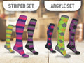 3-Pairs: Patterned Compression Socks - Assorted Styles and Sizes by DailySale