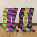 3-Pairs: Patterned Compression Socks - Assorted Styles and Sizes by DailySale