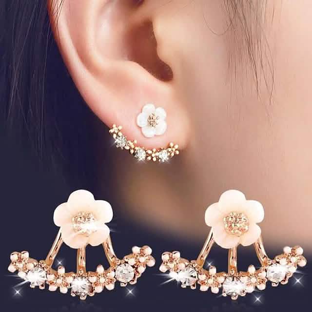 3-Pairs: Women's Crystal Flower Daisy Earrings by DailySale