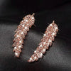 3-Pairs: Zircon Gold and Silver Leaf Stud Earrings