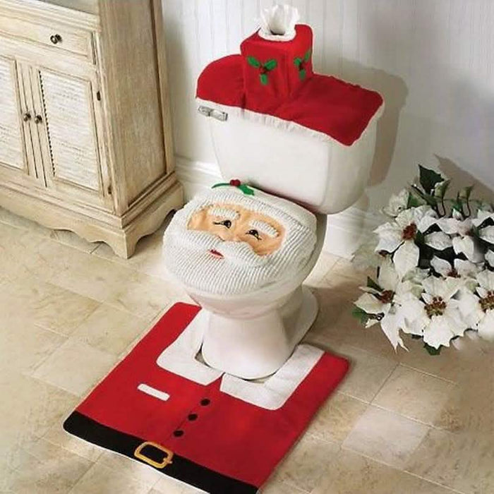 3-Peace: Santa Toilet Cover And Rug Set by DailySale