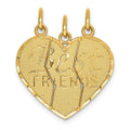 3-piece 14k Gold Best Friends Break-apart Pendant by Fine Color Jewels