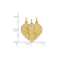 3-piece 14k Gold Best Friends Break-apart Pendant by Fine Color Jewels