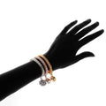 3-Piece: 18K Tri-Tone Owl Charm Stretch Popcorn Bracelet Set by DailySale