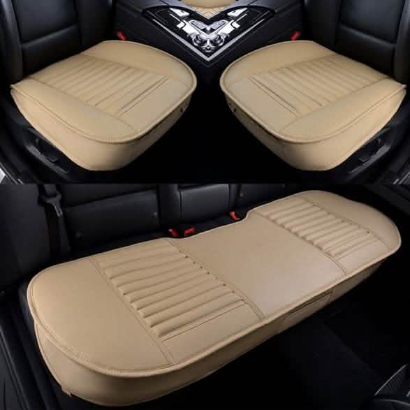 3-Piece: Breathable Bamboo PU Leather Car Seat Cover by DailySale