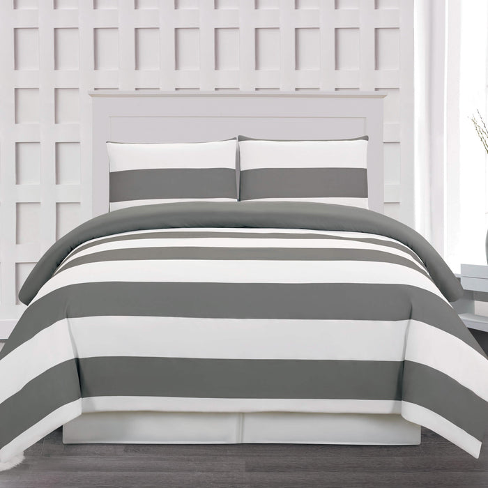 3-Piece: Cabana Stripe Reversible Hypoallergenic Duvet Set by DailySale