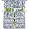 3-Piece: Chic Floral Pattern Semi-Sheer Kitchen Curtain Tier and Valance Set