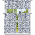 3-Piece: Chic Floral Pattern Semi-Sheer Kitchen Curtain Tier and Valance Set by DailySale