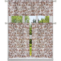 3-Piece: Chic Floral Pattern Semi-Sheer Kitchen Curtain Tier and Valance Set by DailySale